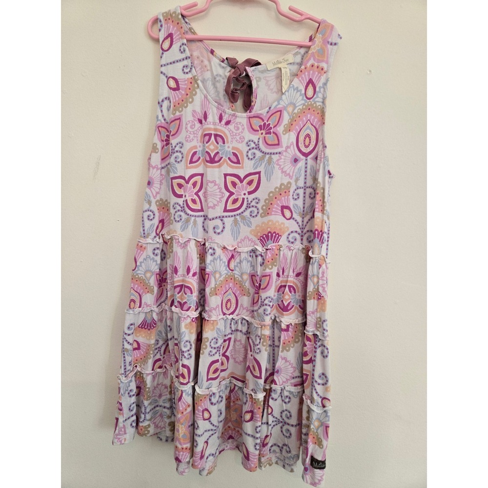 Matilda Jane Womens XS Tiered Paisley Floral Dress‎ Sleeveless Breathe Deeply